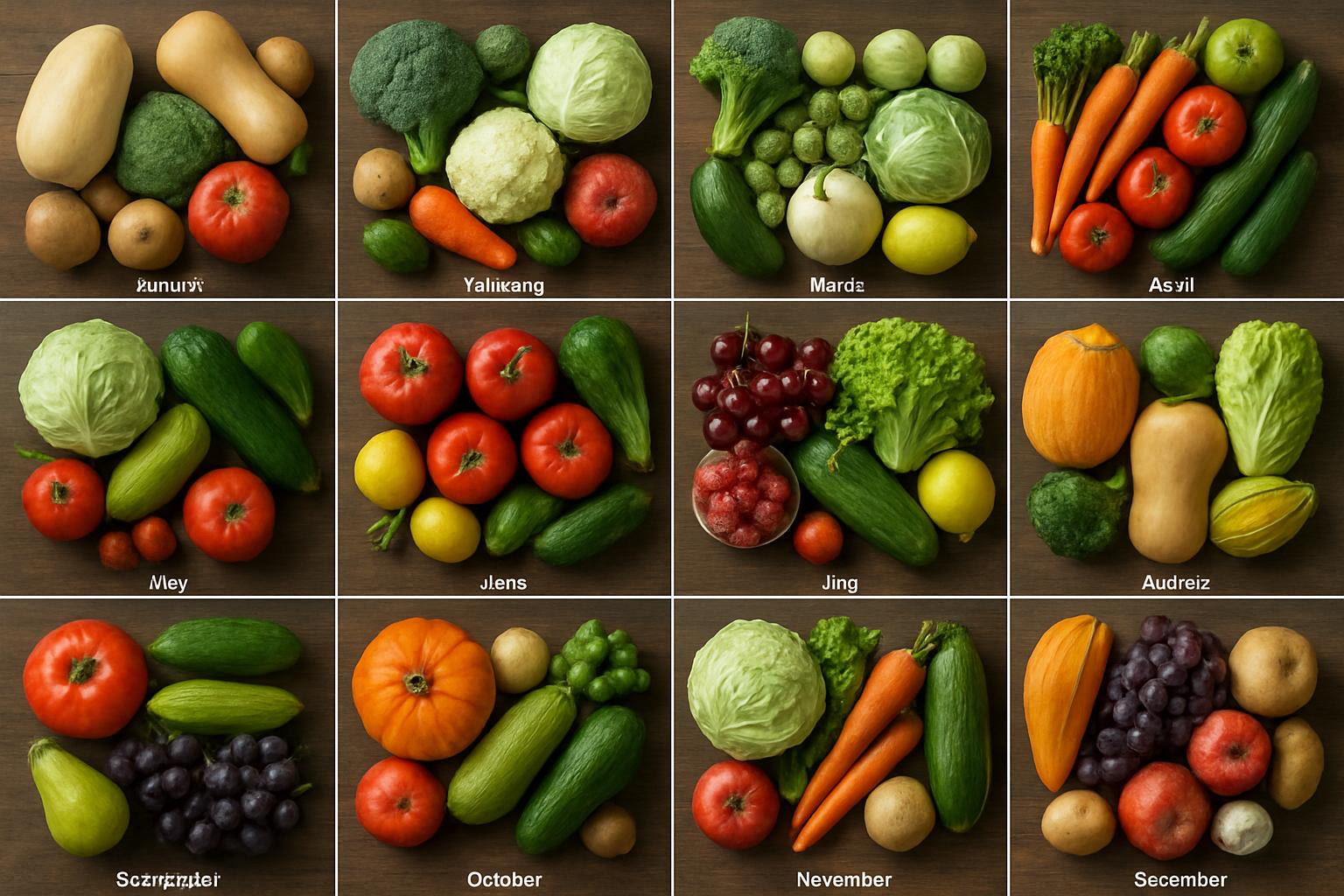 Сезонные овощи и фрукты. Таблица сезонности по месяцам